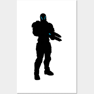 Futuristic Human Soldier Silhouette Posters and Art